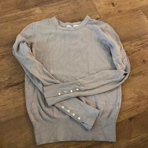 Coffee colored Zara sweater with gold buttons